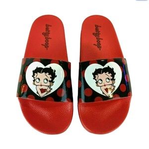 Betty Boop Red Slide Sandals, NWT